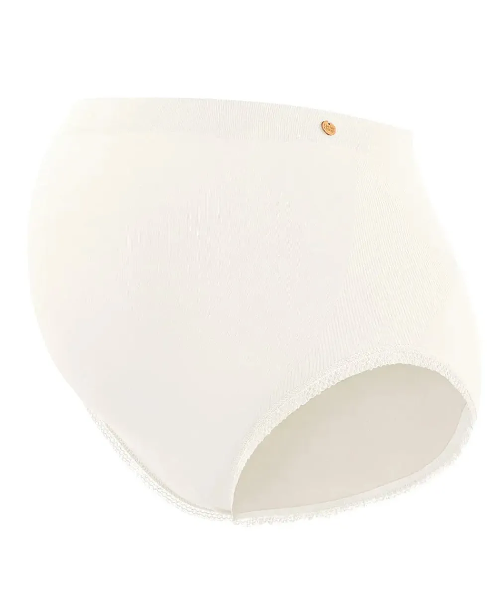 Cache Cœur Culottes De Grossesse|Culottes Et Shortys-Maxi culotte de grossesse sans couture Organic naturel Blanc