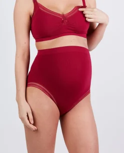 Cache Cœur Culottes De Grossesse|Culottes Et Shortys-Maxi culotte de grossesse sans couture Milk Bordeaux