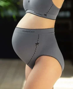 Cache Cœur Culottes De Grossesse|Culottes Et Shortys-Maxi Culotte de grossesse Illusion Gris
