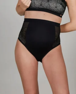 Cache Cœur Culottes De Grossesse|Culottes Et Shortys-Maxi culotte de maternité noir DAHLIA