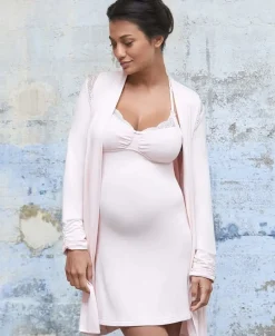 Cache Cœur Nuisettes Grossesse-Nuisette de grossesse et d'allaitement Serenity pétale Rose