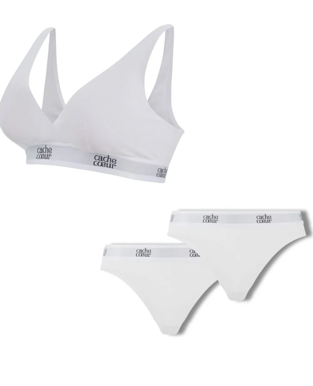 Cache Cœur Bundles / Pack / Lots|Bundles / Pack / Lots-Pack Life : 1 brassière blanche et 2 culottes