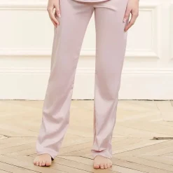 Cache Cœur Pyjamas & Homewear-Pantalon de grossesse satin Sofia pétale Rose