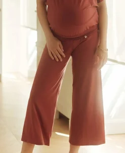 Cache Cœur Homewear|Pyjamas Grossesse-Pantalon 7/8ème de grossesse Origin terracotta