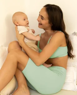 Cache Cœur Homewear|Collants Et Leggings De Grossesse-Panty de maternité Zoé vert d'eau