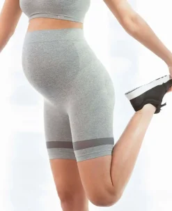 Cache Cœur Sportswear De Maternité|Collants Et Leggings De Grossesse-Panty de sport et de grossesse Woma gris