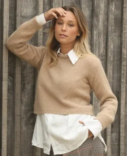 Cache Cœur Pulls D'allaitement|Hauts-Pull crop top de grossesse et d'allaitement Gaspard camel