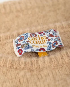 Cache Cœur Pulls D'allaitement|Hauts-Pull crop top de grossesse et d'allaitement Gaspard camel