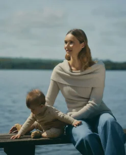 Cache Cœur Chemises Et Tops D'allaitement|Hauts-Pull de grossesse et d’allaitement Kim beige