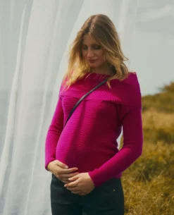 Cache Cœur Pulls D'allaitement|Chemises Et Tops D'allaitement-Pull de grossesse et d’allaitement Kim fushia