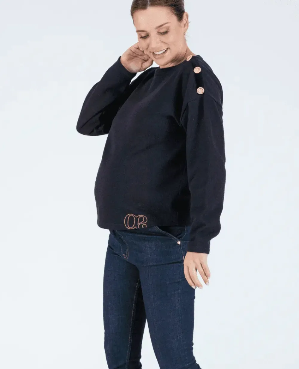 Cache Cœur Pulls D'allaitement|Hauts-Pull marin de grossesse Molene noir