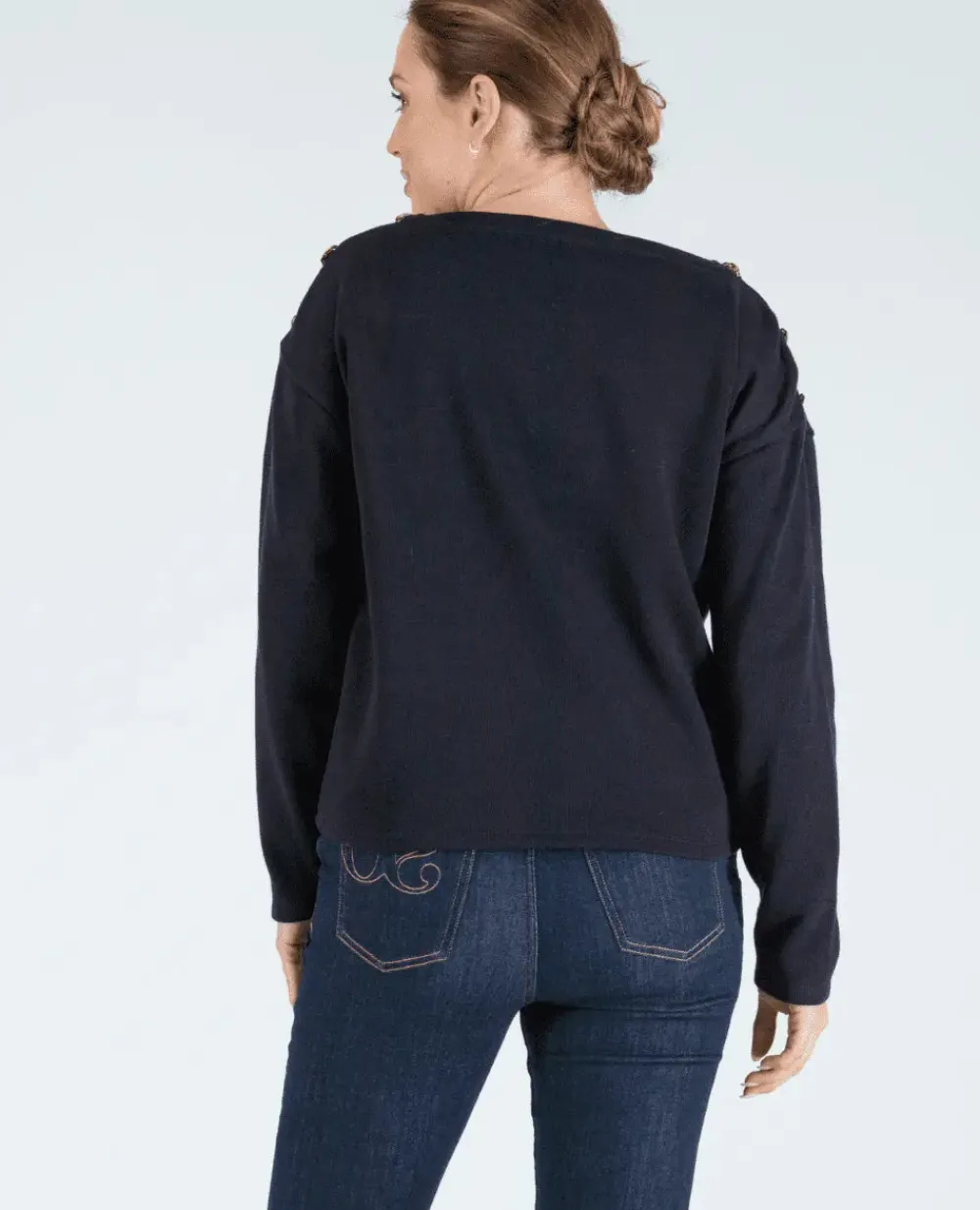 Cache Cœur Pulls D'allaitement|Hauts-Pull marin de grossesse Molene noir
