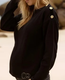Cache Cœur Pulls D'allaitement|Hauts-Pull marin de grossesse Molene noir