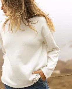 Cache Cœur Pulls D'allaitement|Hauts-Pull marin de grossesse Molene ivoire