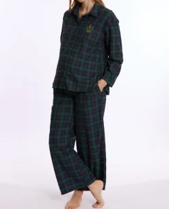 Cache Cœur Homewear|Pyjamas Grossesse-Pyjama de grossesse et d’allaitement Teddy vert
