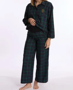 Cache Cœur Homewear|Pyjamas Grossesse-Pyjama de grossesse et d’allaitement Teddy vert