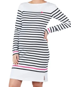 Cache Cœur Robes Et Combinaisons De Maternité|Robes-Robe de grossesse marinière blanc et marine Quimper - Made in France