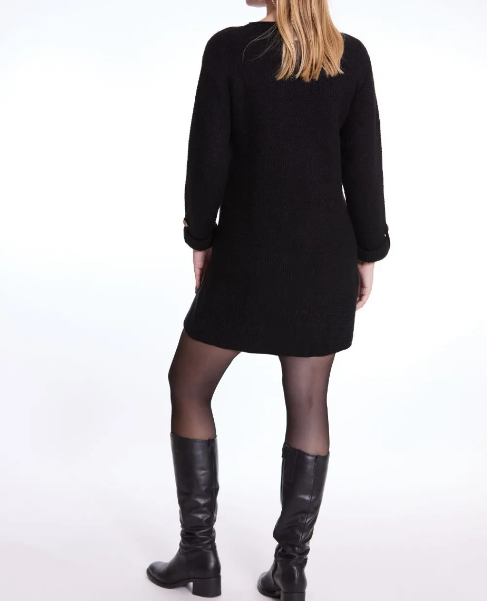 Cache Cœur Robes|Robes Et Combinaisons De Maternité-Robe pull de grossesse et d'allaitement Honey noir
