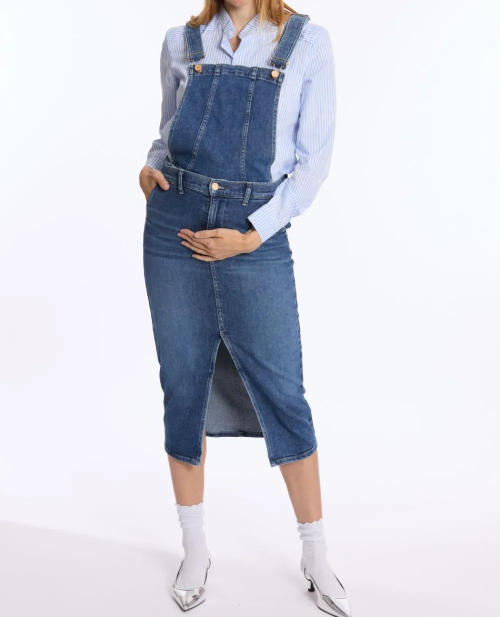 Cache Cœur Jeans-Salopette de grossesse Emma mid blue used