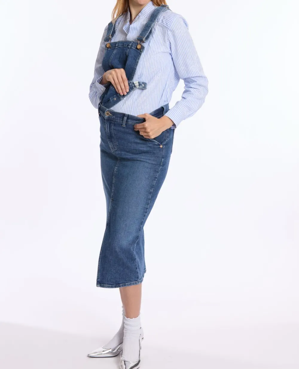 Cache Cœur Jeans-Salopette de grossesse Emma mid blue used