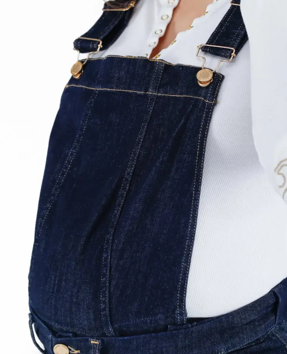 Cache Cœur Salopettes & Combinaisons|Jeans-Salopette de grossesse en jean Sharon brut