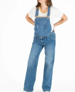 Cache Cœur Pantalons, Jupes & Shorts|Salopettes & Combinaisons-Salopette de grossesse en jean Kelly mid blue