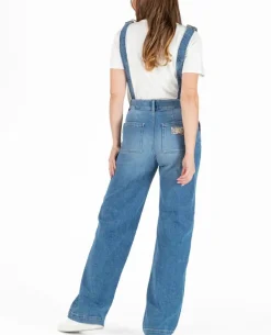 Cache Cœur Pantalons, Jupes & Shorts|Salopettes & Combinaisons-Salopette de grossesse en jean Kelly mid blue