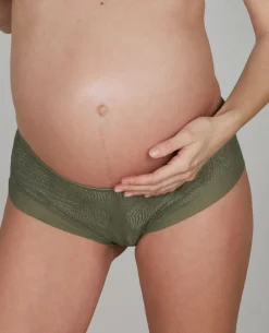Cache Cœur Culottes De Grossesse|Culottes Et Shortys-Shorty de grossesse kaki DAHLIA