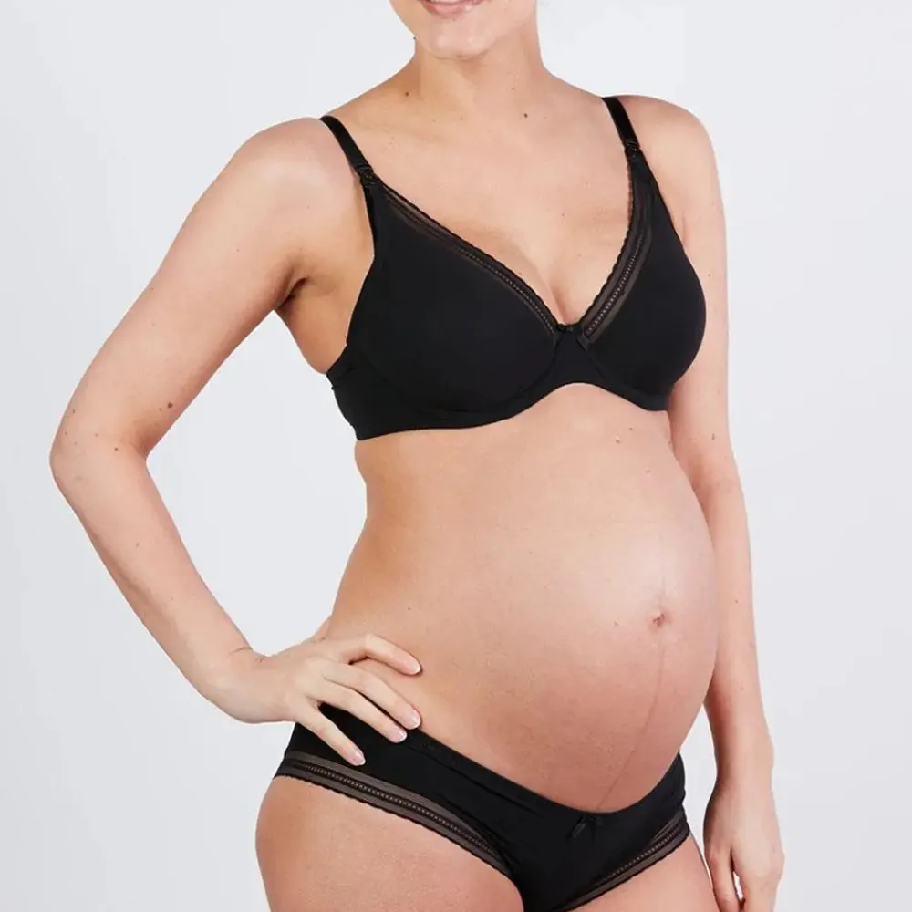 Cache Cœur Culottes De Grossesse|Culottes Et Shortys-Shorty de grossesse Milk Noir