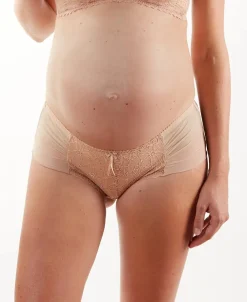 Cache Cœur Culottes De Grossesse|Culottes Et Shortys-Shorty de grossesse taille basse Iris Beige