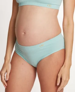 Cache Cœur Culottes De Grossesse|Culottes Et Shortys-Slip taille basse de maternité Zoé vert d'eau