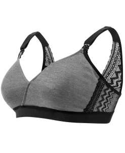 Cache Cœur Soutiens-gorge Sans Armatures|Soutiens-gorge Sans Armatures-Soutien-gorge de grossesse et d'allaitement Serena Gris