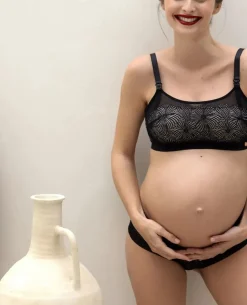 Cache Cœur Soutiens-gorge Sans Armatures|Soutiens-gorge Sans Armatures-Soutien-gorge de grossesse et d’allaitement sans armature DAHLIA noir