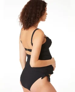 Cache Cœur Maillots De Bain De Grossesse|Maillots De Bain Allaitement-Tankini de grossesse avec armatures Porto Vecchio Noir