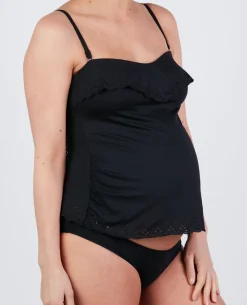 Cache Cœur Maillots De Bain De Grossesse|Maillots De Bain Allaitement-Tankini de grossesse Bloom Noir