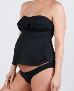 Cache Cœur Maillots De Bain De Grossesse|Maillots De Bain Allaitement-Tankini de grossesse Bloom Noir