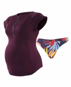 Cache Cœur Maillots De Bain De Grossesse|Maillots De Bain Allaitement-Tankini de grossesse réversible Malibu multicolor Motif