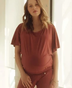Cache Cœur Chemises Et Tops D'allaitement|Pyjamas & Homewear-Top de grossesse et d'allaitement Origin terracotta