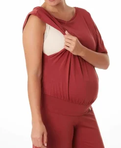 Cache Cœur Chemises Et Tops D'allaitement|Pyjamas & Homewear-Top de grossesse et d'allaitement Origin terracotta