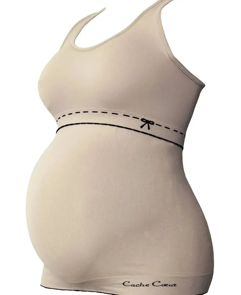 Cache Cœur Pyjamas & Homewear|Hauts-Top de grossesse et d'allaitement Illusion beige