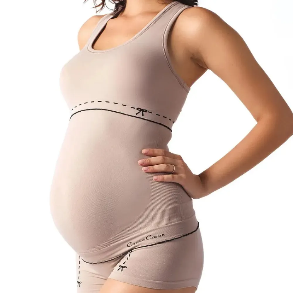 Cache Cœur Pyjamas & Homewear|Hauts-Top de grossesse et d'allaitement Illusion beige
