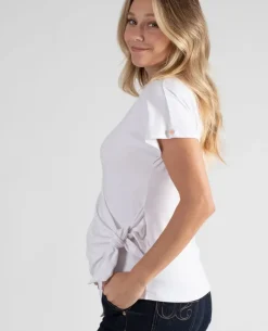 Cache Cœur Chemises Et Tops D'allaitement|Hauts-T-shirt de grossesse et d’allaitement Capucin blanc