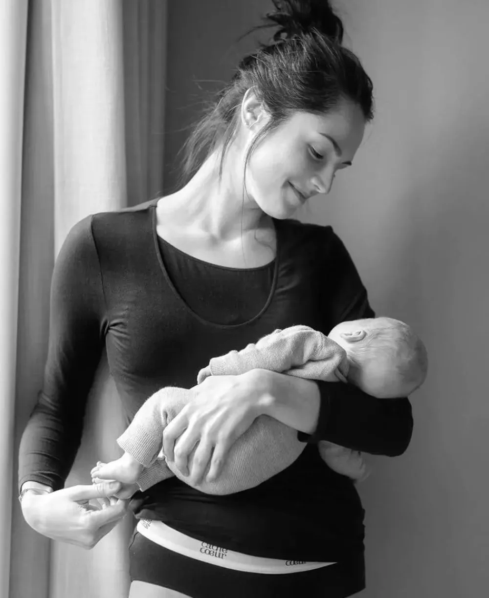Cache Cœur Chemises Et Tops D'allaitement|Hauts-T-shirt de maternité et d'allaitement manches longues Life Noir