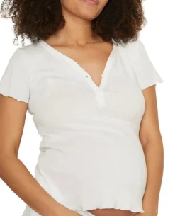 Cache Cœur Homewear|Chemises Et Tops D'allaitement-T-Shirt de maternité et d'allaitement Trousseau Naturel