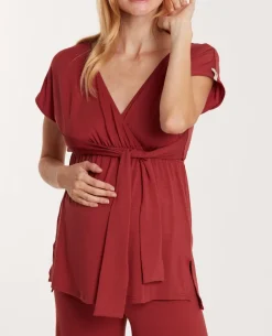 Cache Cœur Homewear|Chemises Et Tops D'allaitement-Tunique de grossesse et d’allaitement Origin Terracotta