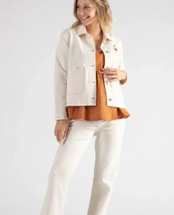 Cache Cœur Hauts-Veste Jean de maternité Romy beige