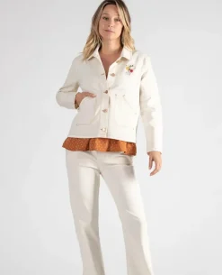 Cache Cœur Hauts-Veste Jean de maternité Romy beige